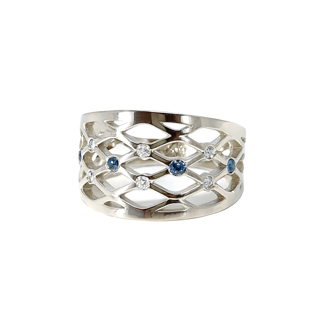 LATTICE zlat prstan z diamanti