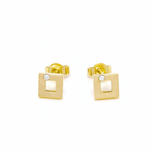 CUBUS zlati uhani z briljantom